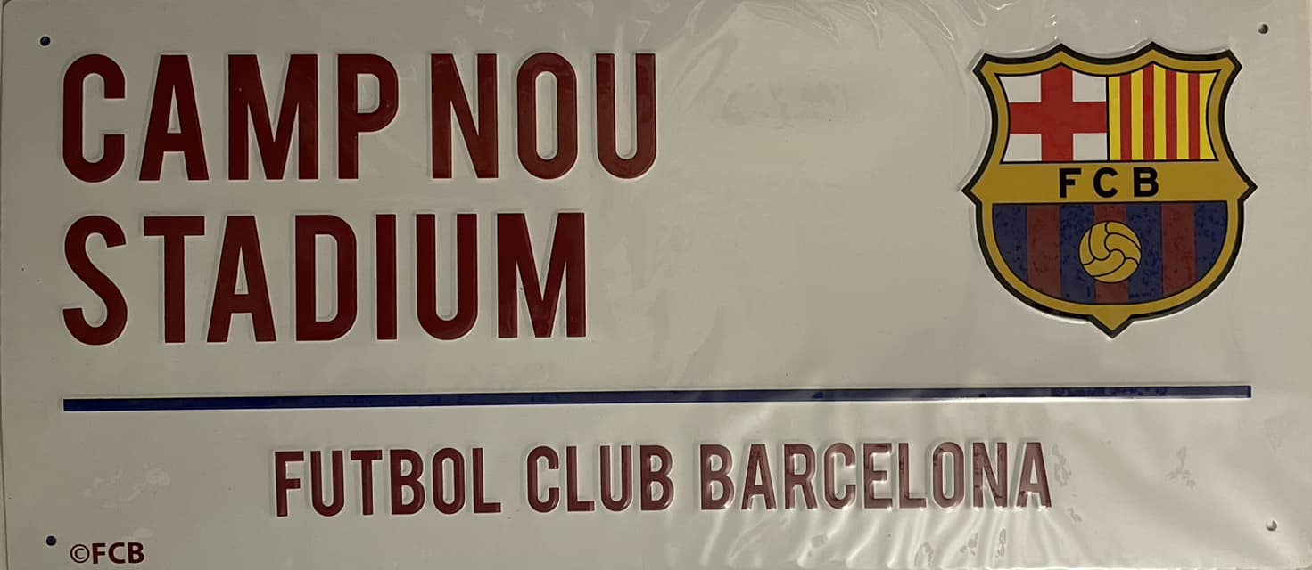 FC Barcelona skilte og flag