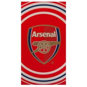 Arsenal rdt badehndklde med klubbens mrke Ml: 150 x 75 cm.