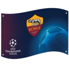 Roma flag ml: 71 x 98 cm. Champions League version 100 % polyester