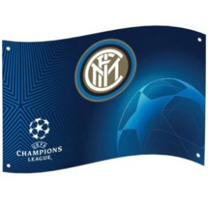 Inter flag  ml: 71 x 98 cm. Champions League version 100 % polyester