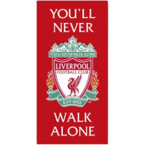 LFC stort hndklde You'll Never Walk Alone Ml: 140 x 70 cm. 100 % bomuld