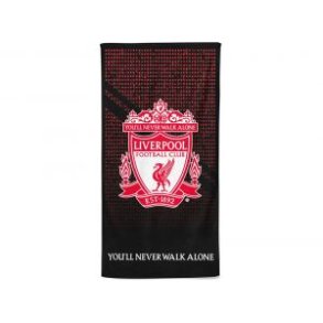 Liverpool Mesh stort hndklde sort-rd-hvid