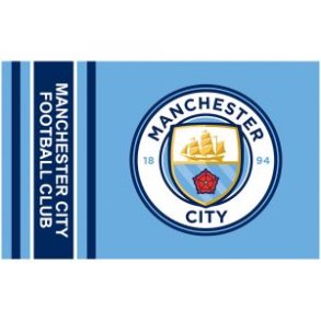 Manchester City flag sky-marine crest Ml: 91 x 152 cm. 100 % polyester