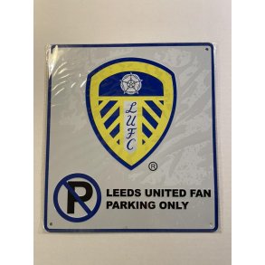 Leeds United F.C.  No Parking skilt i metal