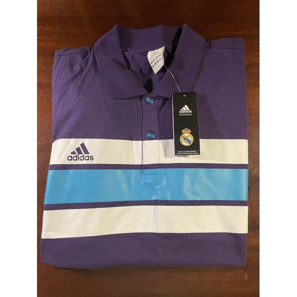 Real Madrid Polo Tee / Flere farver lilla-hvid-sky / Str medium