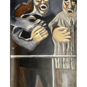 Fan maleri Dedikeret opbakning 77 x 58 cm. 