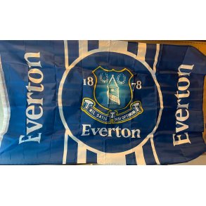 Everton flag bl�-hvid crest  Everton skrift