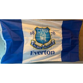 Everton flag bl�-hvid crest 3-striber