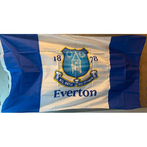 Everton flag bl�-hvid crest 3-striber