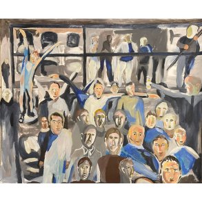 Football fans Copenhagen Akryl p� l�rred m�l: 60 x 70 cm.