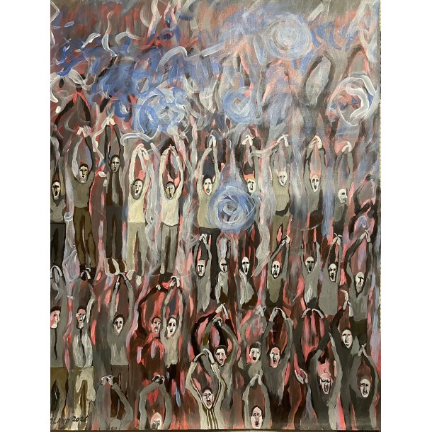 Fanscene / M�l: 64 x 50 cm.