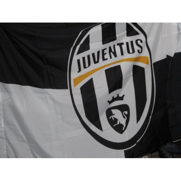 Juventus flag ternet design  98 x 130 cm. samme design som foto