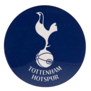 Tottenham bil klistermrke rundt / indvendigt / Ml: 7 x 7 cm.