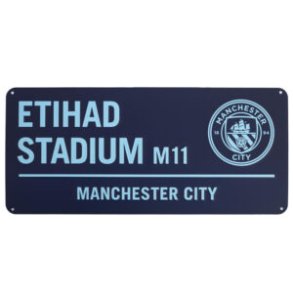Manchester City metal skilt Etihad Stadium M11 / Marine-sky