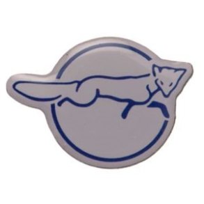 Leicester Pin/badge Design hvid/bl