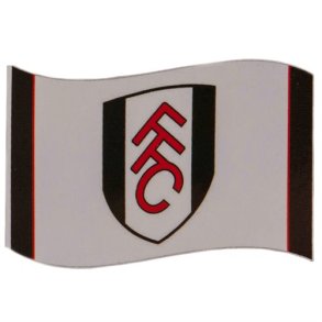 Fulham flag Hvid-sorte stribe med klubmrke 