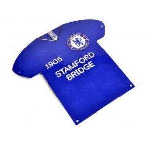 Chelsea metal skilt / Spillertrje Stamford Bridge 25 x 24 cm.