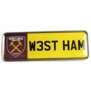 West Ham nummerplade pin/badge