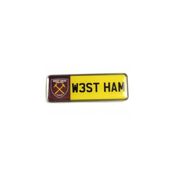 West Ham nummerplade pin/badge