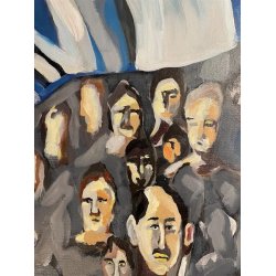 Fans / Fodboldmaleri Ml: 60 x 60 cm.