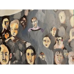 Fans / Fodboldmaleri Ml: 60 x 60 cm.