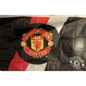  Manchester United Sort/rd/hvid stribet MUFC flag 