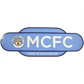 Manchester City Retro Established metal skilt 