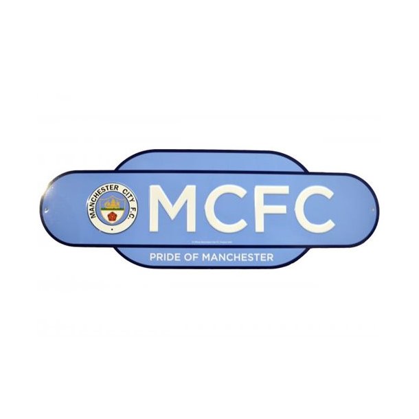 Manchester City Retro Established metal skilt 