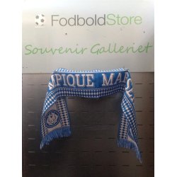 Olympic Marseille halstrklde i klubfarver med emblem og tekst: OLYMPIQUE MARSEILLE