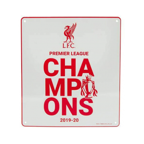 Liverpool metalskilt CHAMPIONS 2019-20 / Hvid