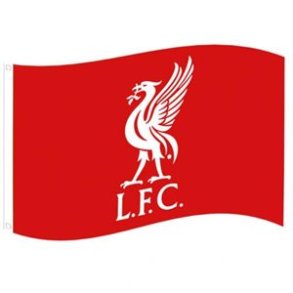 Liverpool flag Hvid Liverbird L.F.C 