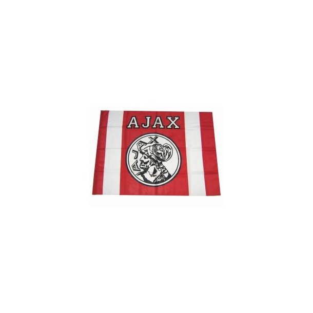 AJAX flag - i klubbens rd og hvide farve m. stort klubemblem