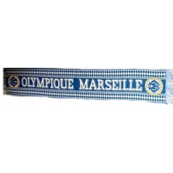 Olympic Marseille halstrklde i klubfarver med emblem og tekst: OLYMPIQUE MARSEILLE